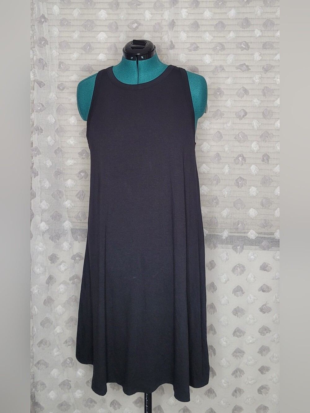 A New Day Sz 2XL Black Sleeveless A Line Swing Comfy Lagenlook Lounge Dress NWT